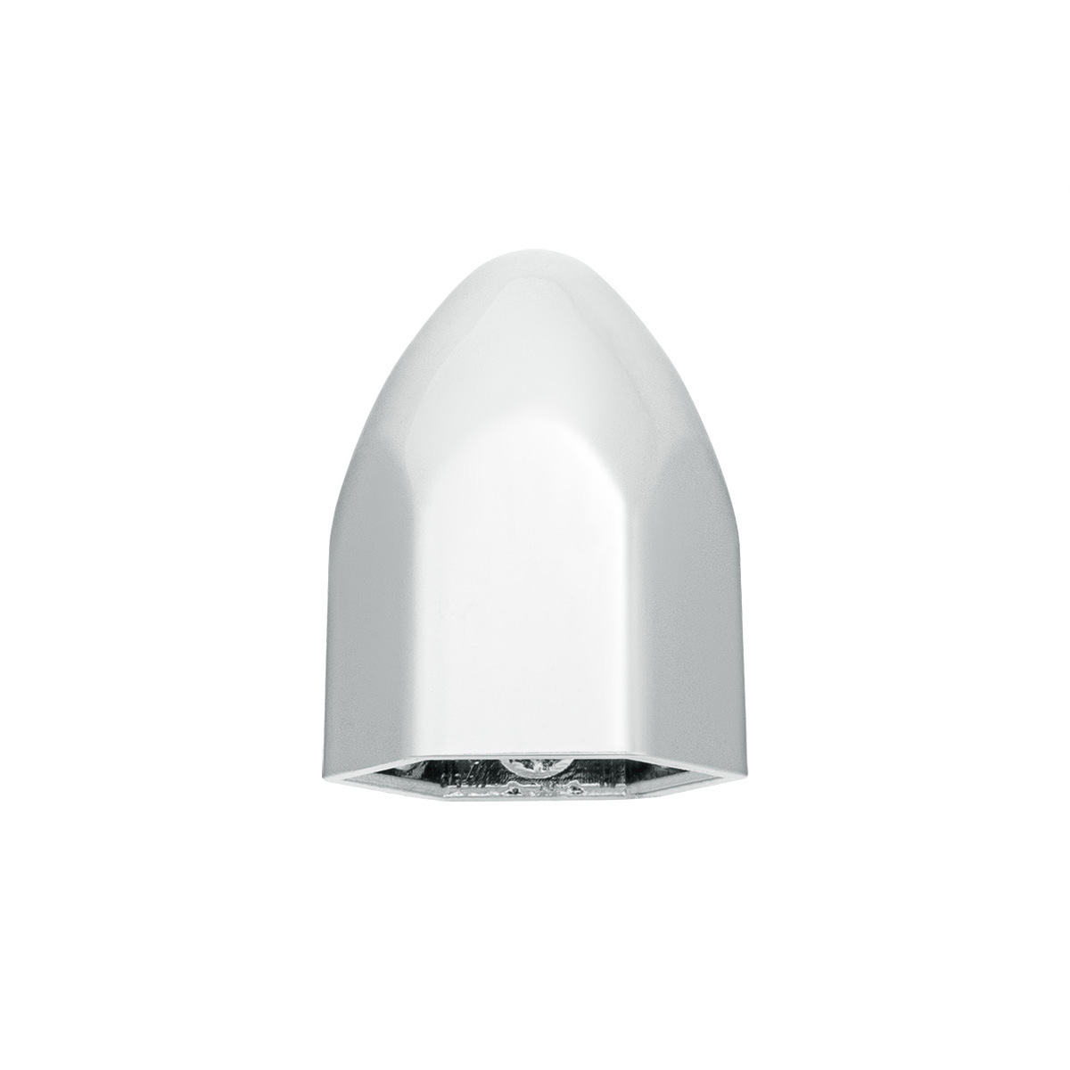 9/16" x 15/16" Chrome Plastic Bullet Nut Covers - Push-On (10-Pack) - Thumbnail 4