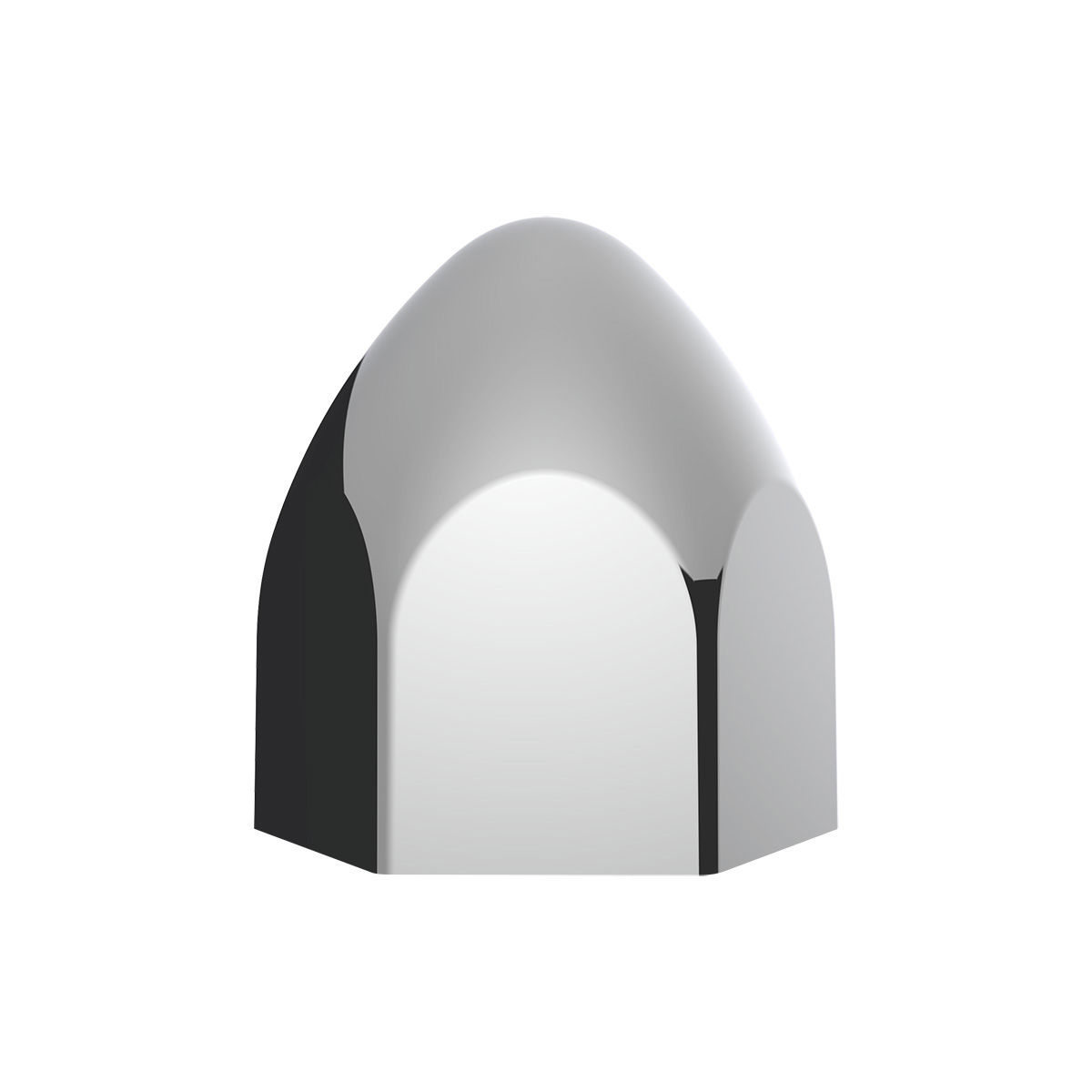 3/4" X 1 3/8" Chrome Plastic Bullet Nut Cover - Push-On (50-Pack) - Thumbnail 3