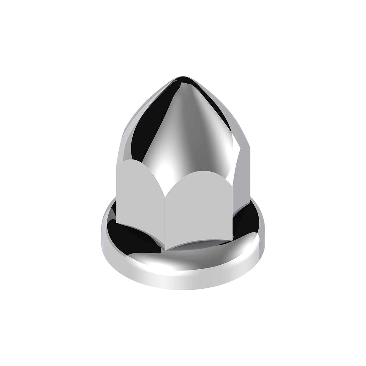 33mm X 2-3/8" Chrome Plastic Bullet Nut Cover With Flange - Push-On (Bulk) - Thumbnail 2