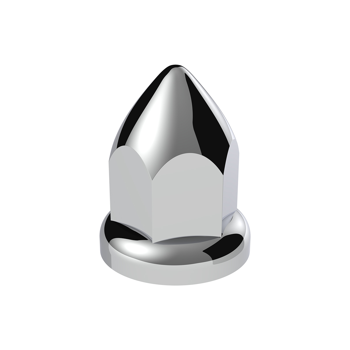 33mm X 2-3/8" Chrome Plastic Bullet Nut Cover With Flange - Push-On (Bulk) - Thumbnail 3