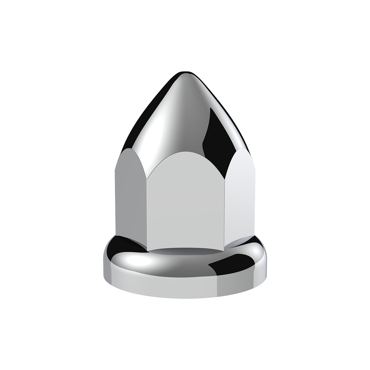 33mm X 2-3/8" Chrome Plastic Bullet Nut Cover With Flange - Push-On (Bulk) - Thumbnail 4
