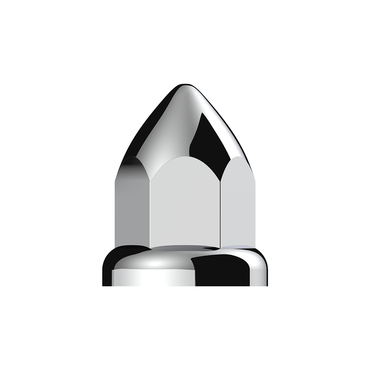 33mm X 2-3/8" Chrome Plastic Bullet Nut Cover With Flange - Push-On (Bulk) - Thumbnail 5