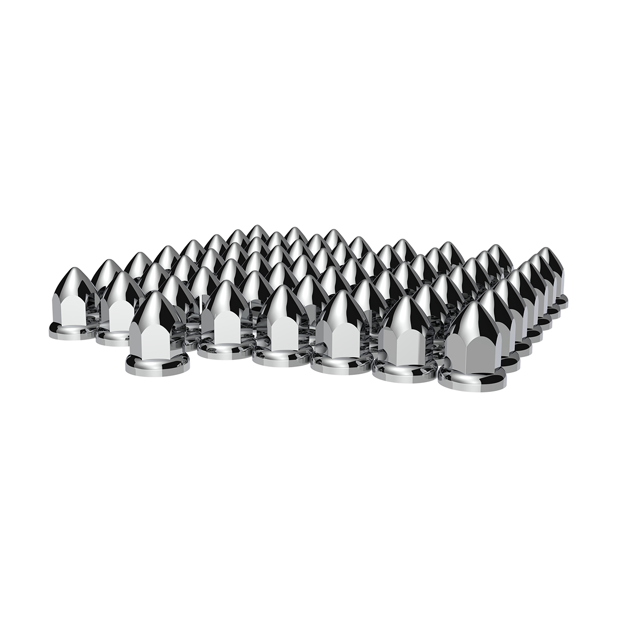 33mm X 2-3/8" Chrome Plastic Bullet Nut Cover With Flange - Push-On (Bulk) - Thumbnail 9