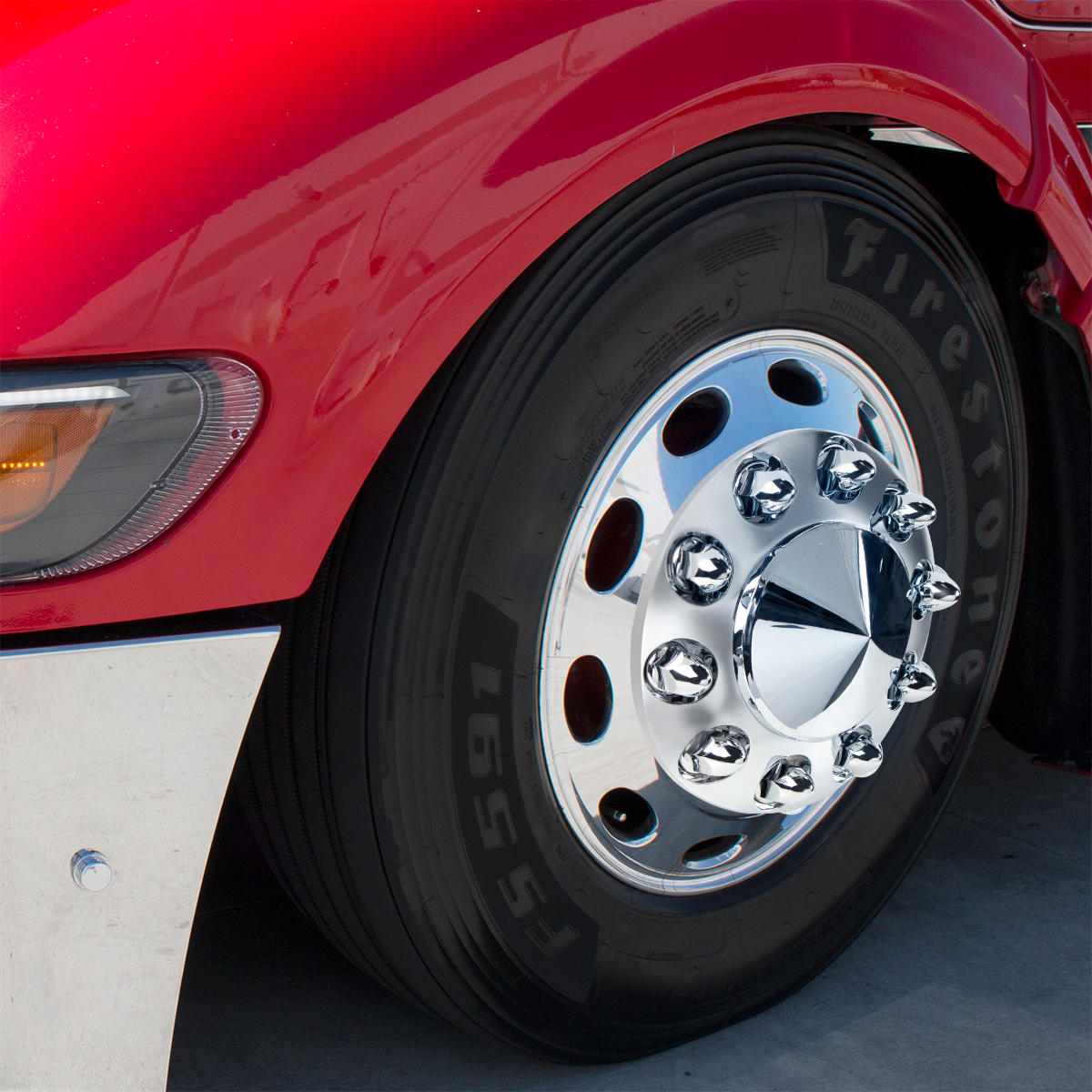 33mm X 2-3/8" Chrome Plastic Bullet Nut Cover With Flange - Push-On (Color Box of 60) - Thumbnail 3