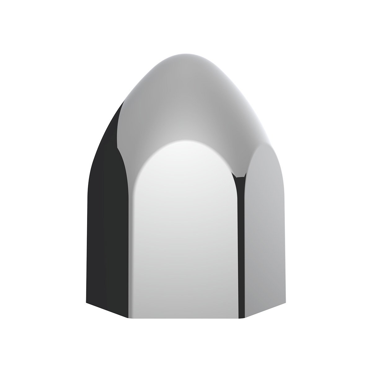 15/16" x 1 5/8" Chrome Plastic Bullet Nut Covers - Push-On (10-Pack) - Thumbnail 3