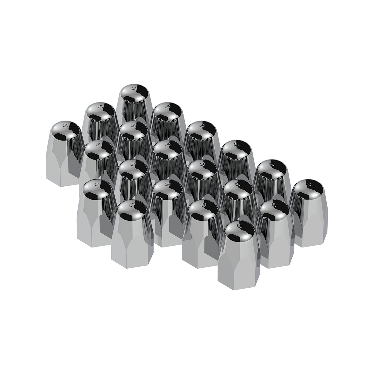 1-1/2" X 2-3/4" Chrome Plastic Tall Nut Covers - Push-On (Color Box of 20) - Thumbnail 7