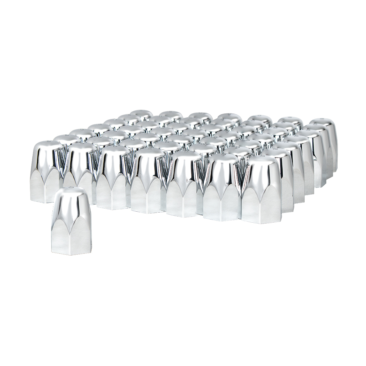 1-1/2" x 2-3/4" Chrome Plastic Tall Nut Covers - Push-On (60-Pack) - Thumbnail 7