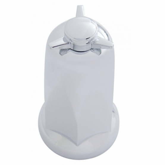 33mm X 3-1/4" Chrome Plastic Tall Nut Cover With Spinner Top - Push-On