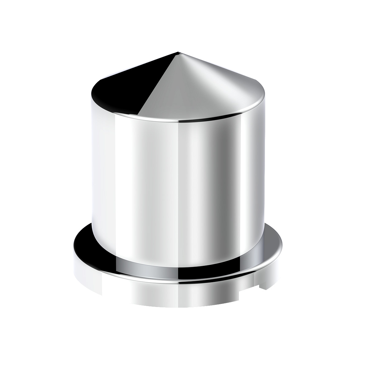 1-1/8" X 1-7/8" Chrome Plastic Pointed Nut Cover - Push-On - Thumbnail 2