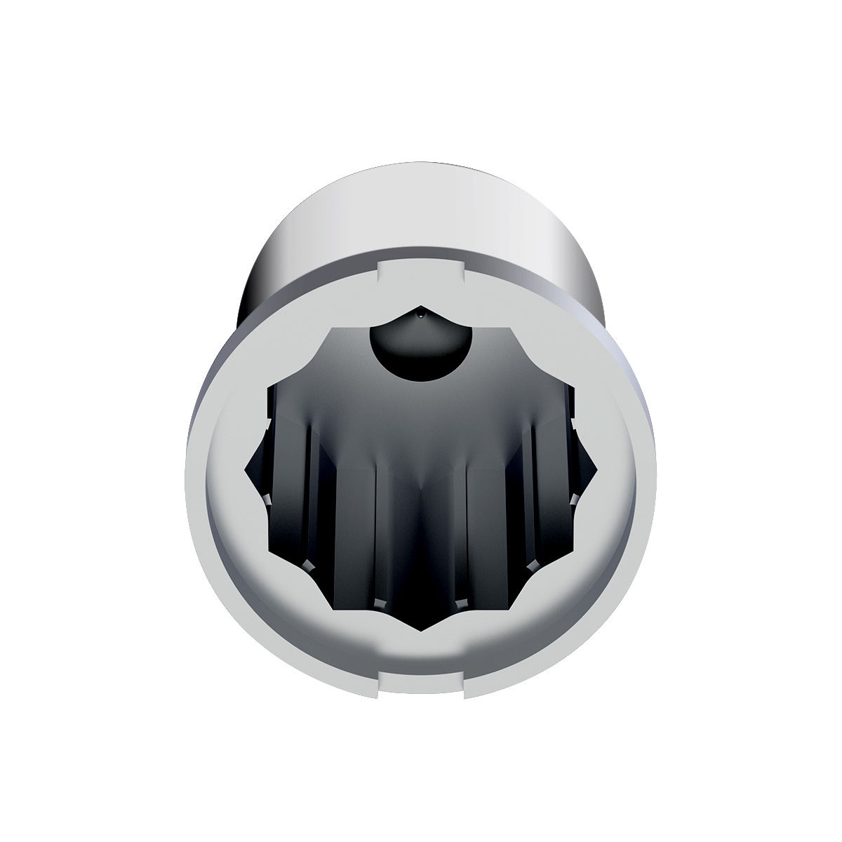 1-1/8" X 1-7/8" Chrome Plastic Pointed Nut Cover - Push-On - Thumbnail 4