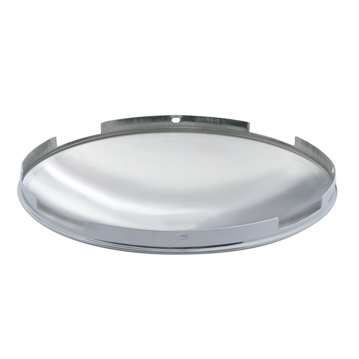 4 Even Notched Chrome Dome Front Hubcap - 7/16" Lip - Thumbnail 3