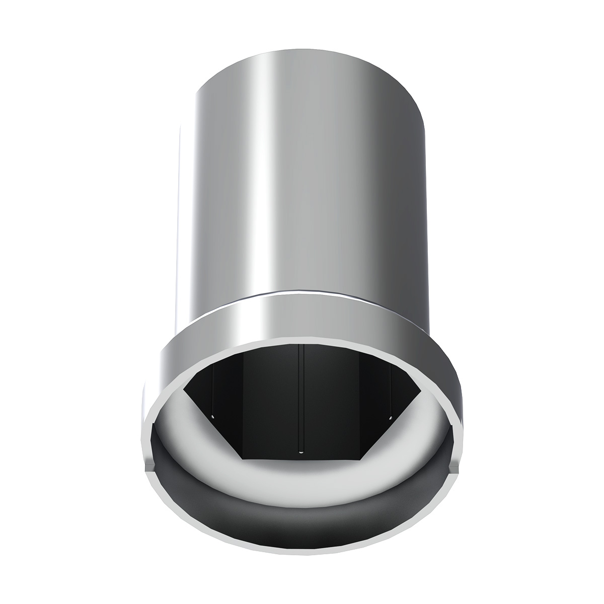 33mm X 3-3/16" Chrome Plastic Pointed Nut Cover With Flange - Push-On (Bulk) - Thumbnail 3