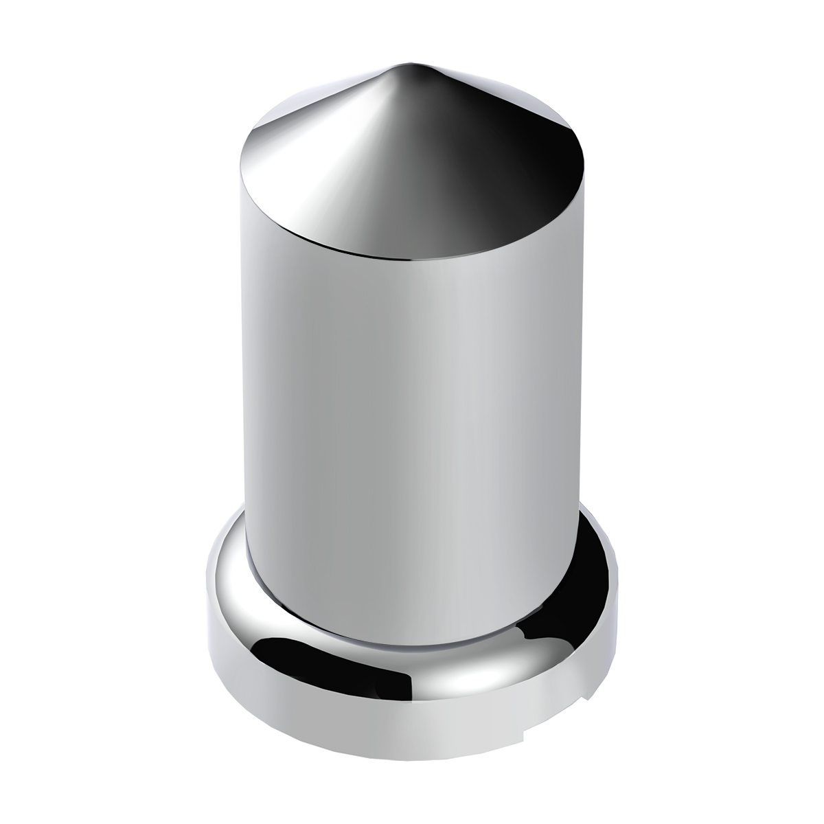 33mm X 3-3/16" Chrome Plastic Pointed Nut Covers With Flange - Push-On (60-Pack) - Thumbnail 2
