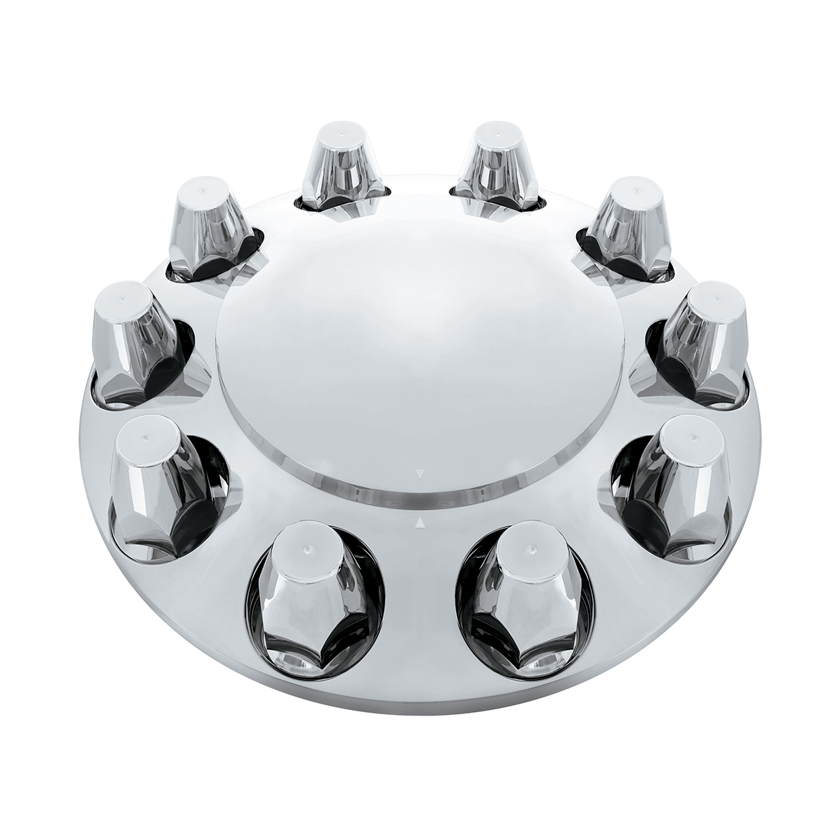 Dome Front Axle Cover With 33mm Standard Style Push-On Nut Covers - Chrome - Thumbnail 7