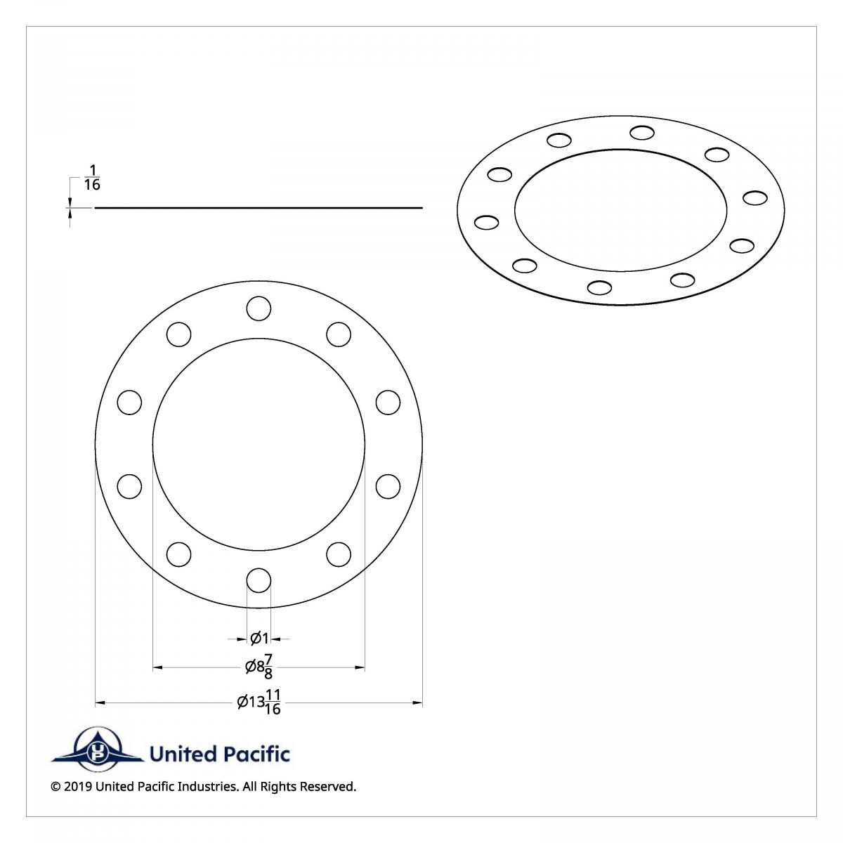 Black Plastic Rim Protector With 1" Hole - Thumbnail 2