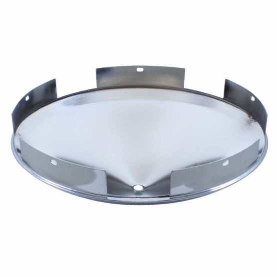 5 Even Notched Chrome Front Hubcap With Iron Cross Spinner - 1" Lip - Thumbnail 2