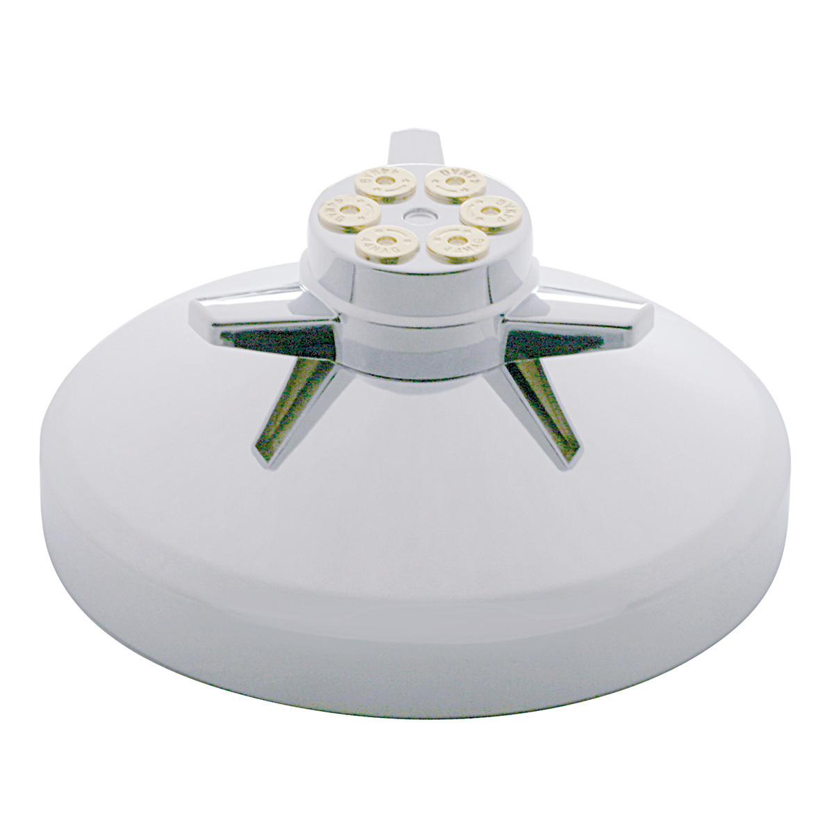 8" Chrome Rear Hubcap With Gun Cylinder Spinner - Thumbnail 2