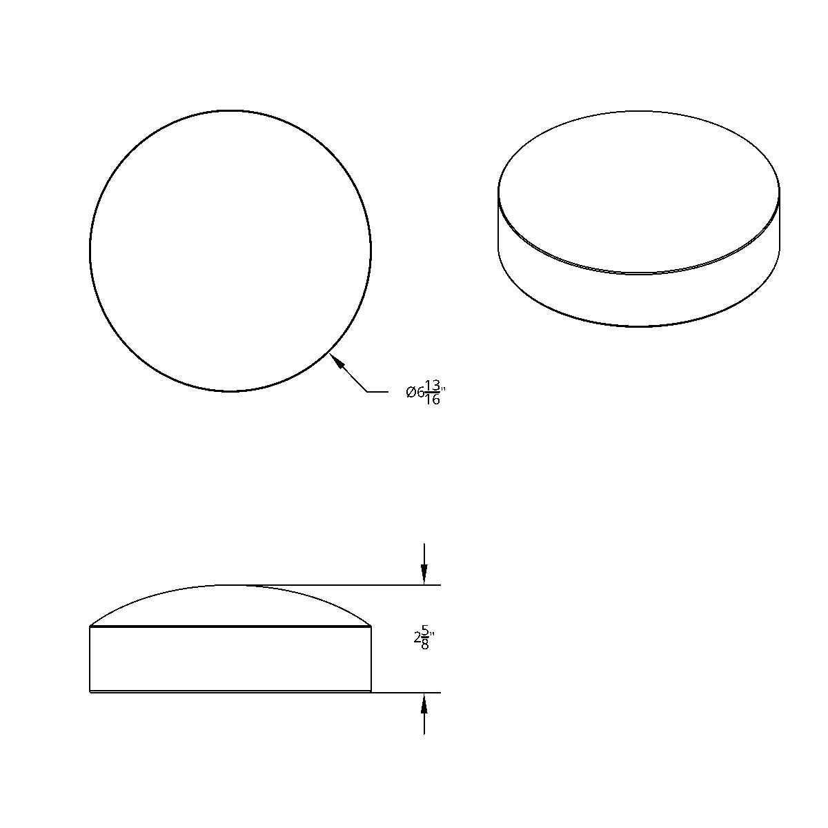 6-1/2" Chrome Dome Rear Hubcap - Thumbnail 3