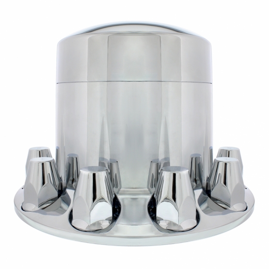 Chrome Plastic Extra Tall Rear Axle Cover With 33mm Thread-On Nut Covers - Thumbnail 2