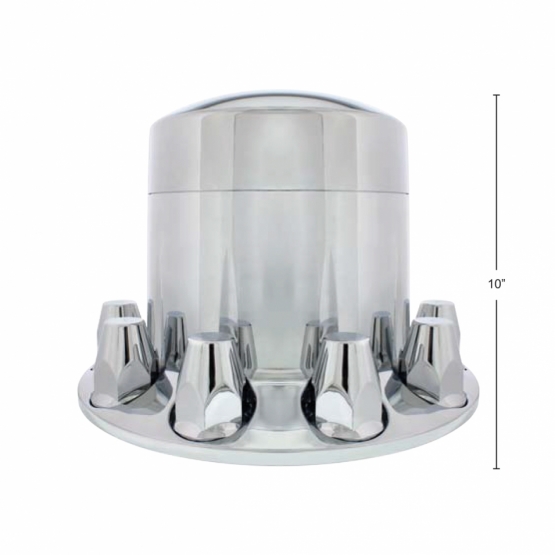 Chrome Plastic Extra Tall Rear Axle Cover With 33mm Thread-On Nut Covers - Thumbnail 5