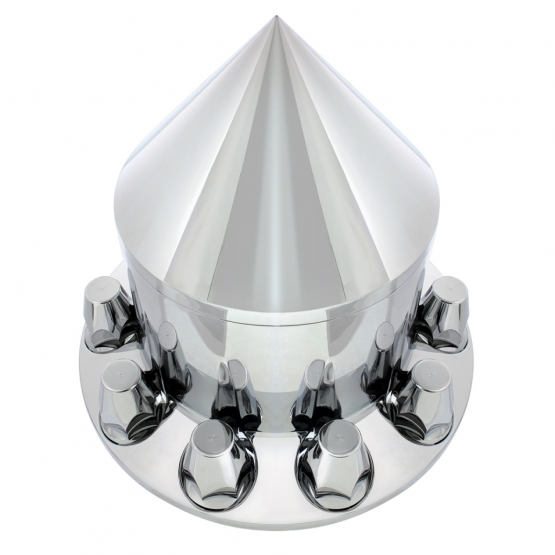 Spike Rear Axle Cover  With 33mm Flat Top Thread-On Nut Covers - Chrome