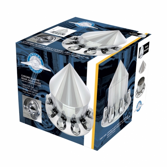 Spike Rear Axle Cover  With 33mm Flat Top Thread-On Nut Covers - Chrome - Thumbnail 4