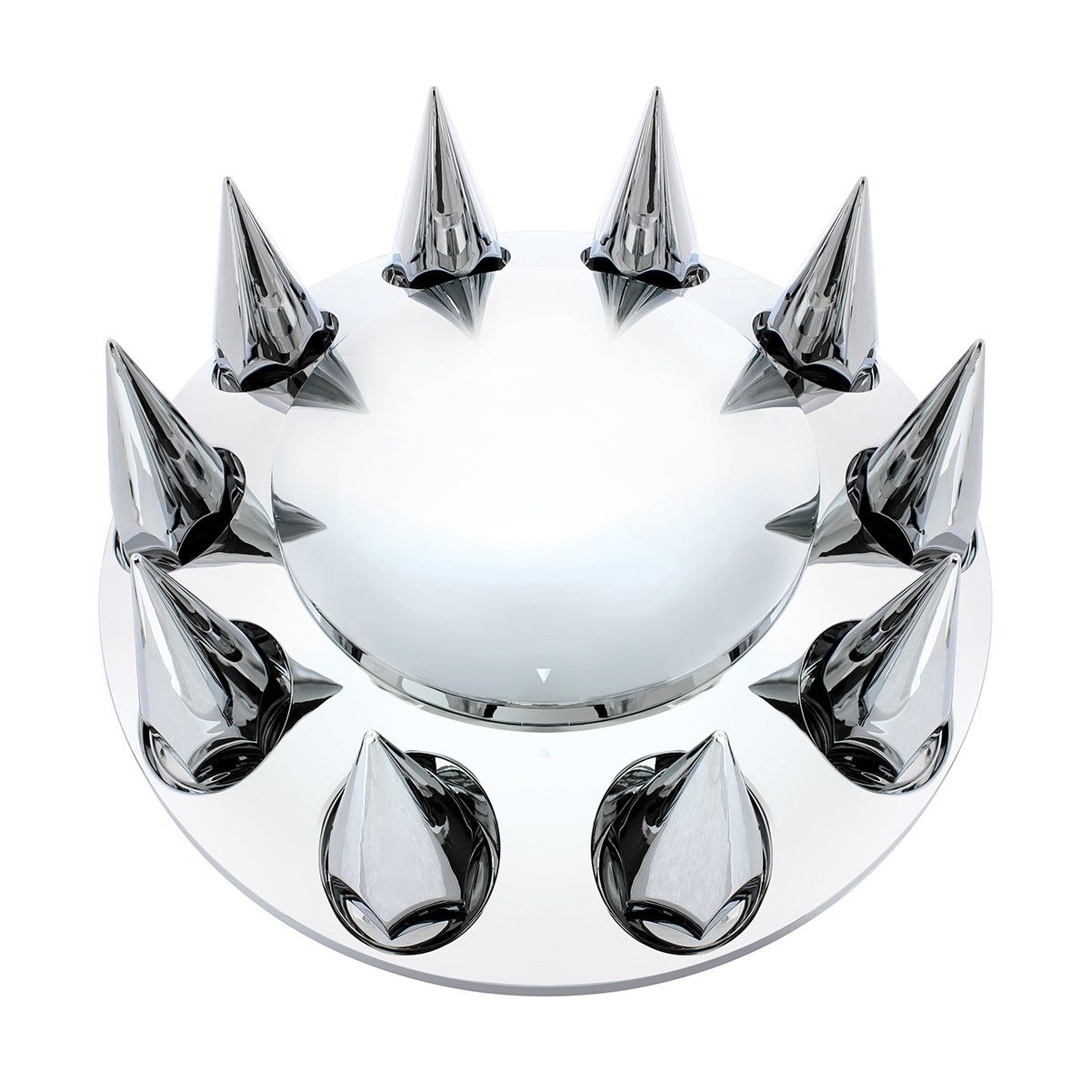 Dome Front Axle Cover With 33mm Spike Thread-On Nut Covers - Chrome