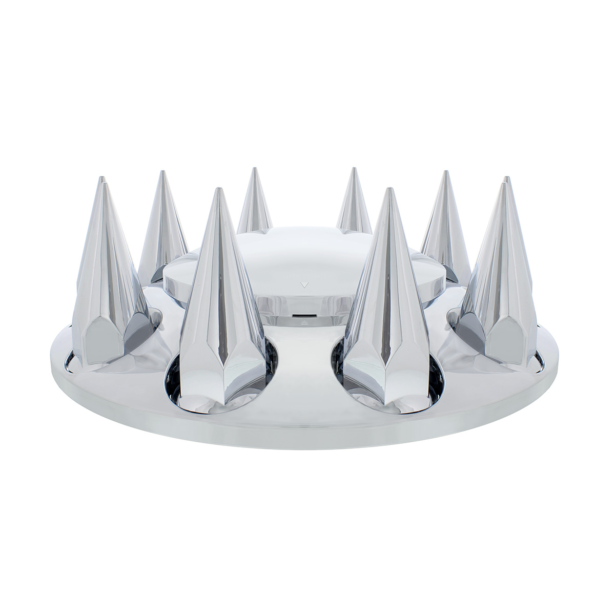 Dome Front Axle Cover With 33mm Spike Thread-On Nut Covers - Chrome - Thumbnail 2