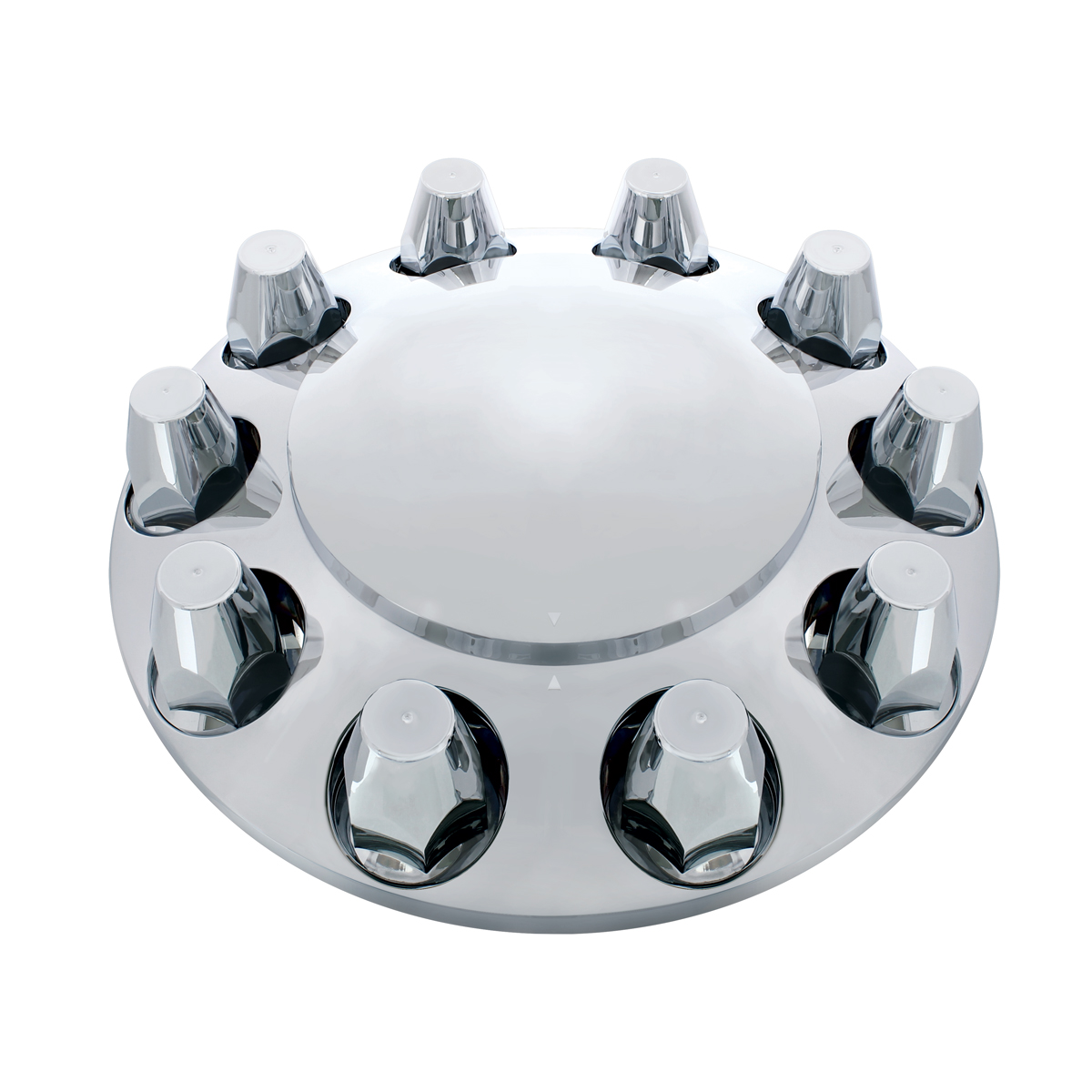 Dome Front Axle Cover With 33mm Standard Thread-On Nut Covers - Chrome (Color Box) - Thumbnail 2