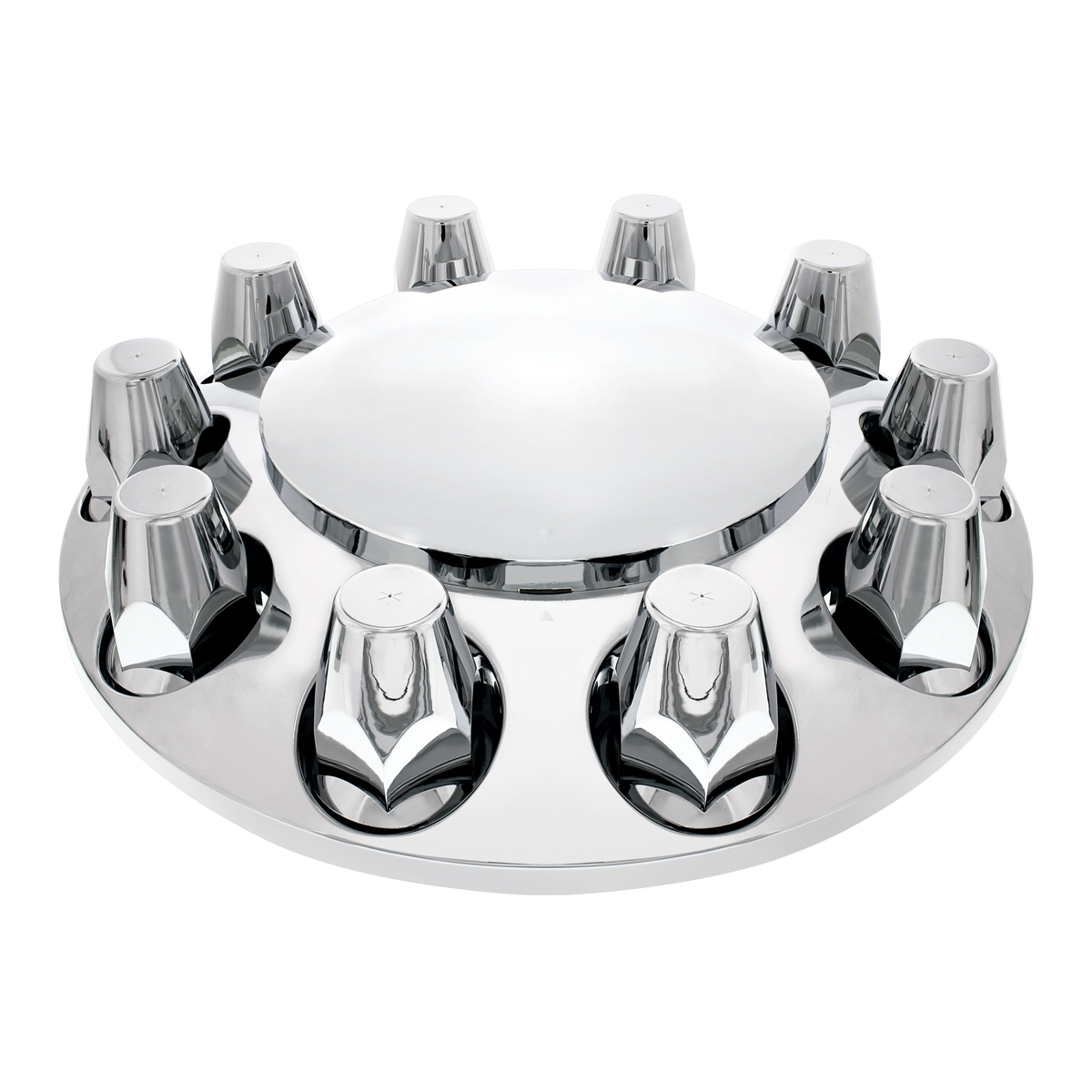 Dome Front Axle Cover With 33mm Standard Thread-On Nut Covers - Chrome (Color Box) - Thumbnail 6