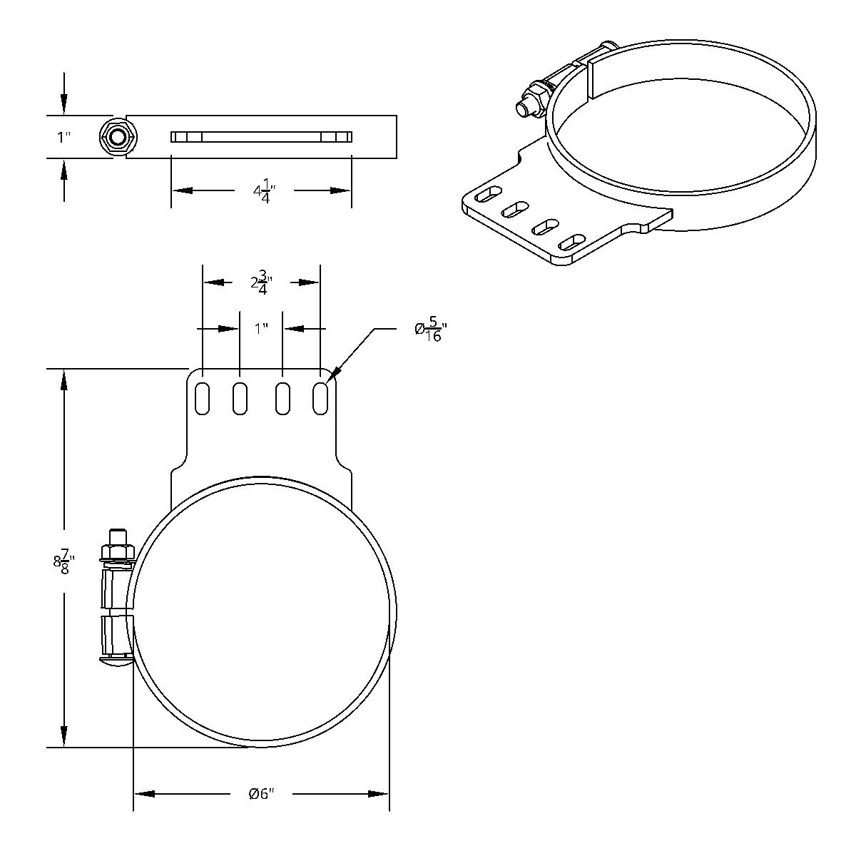 6" Chrome Exhaust Clamp For Kenworth - Thumbnail 4