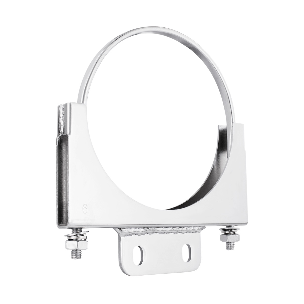 6" Chrome Cab Exhaust Clamp For Peterbilt - Thumbnail 2