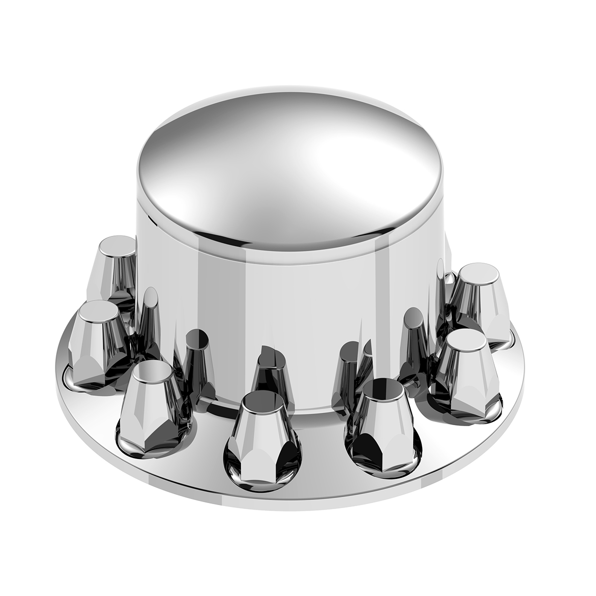 Dome Rear Axle Cover With 33mm Standard Style Push-On Nut Covers - Chrome - Thumbnail 12