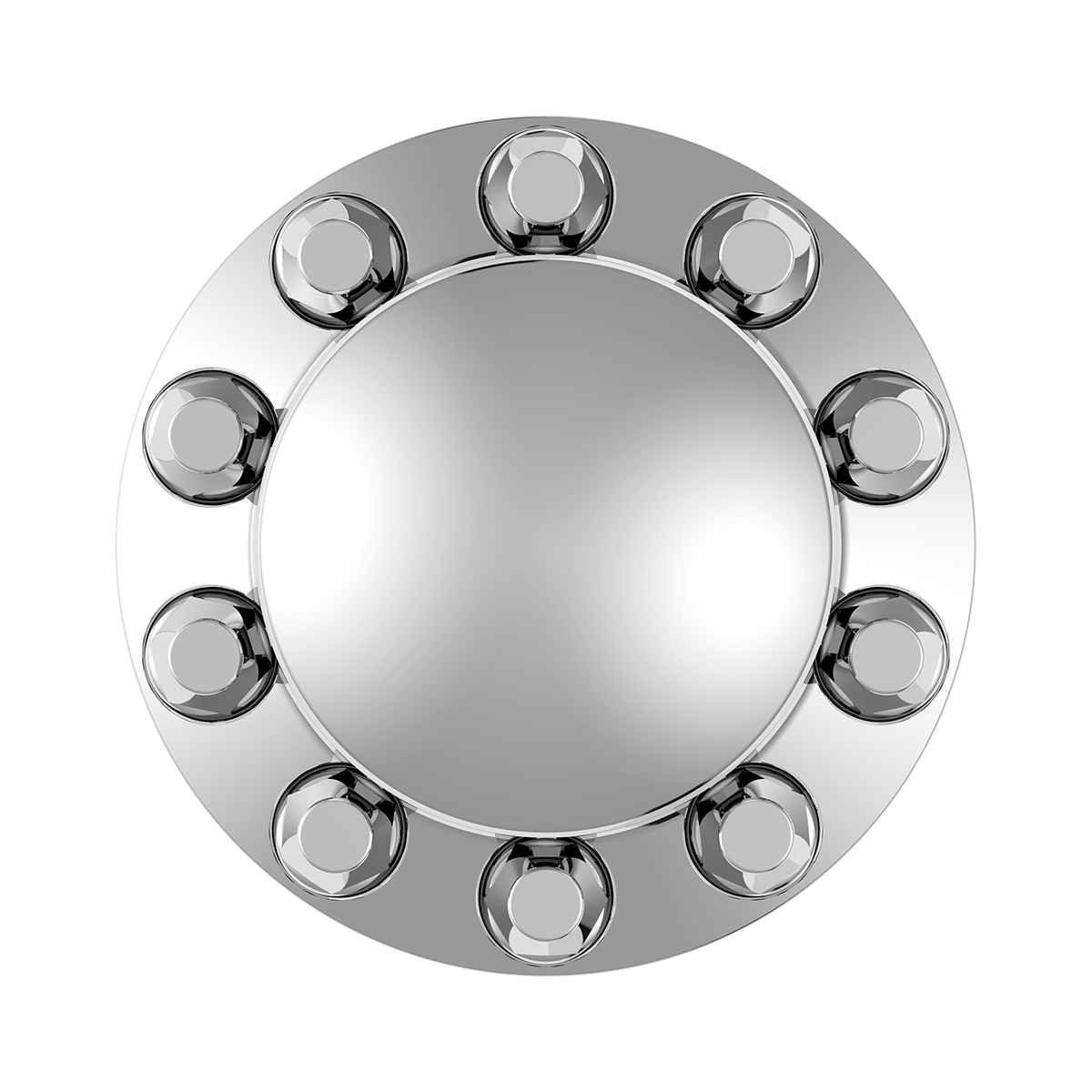 Dome Rear Axle Cover With 33mm Standard Style Push-On Nut Covers - Chrome - Thumbnail 4