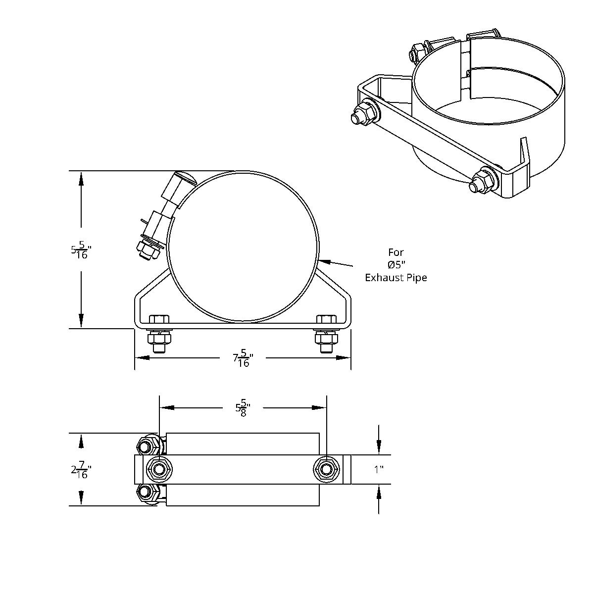 5" Stainless Wide Band Exhaust Clamp - Thumbnail 6
