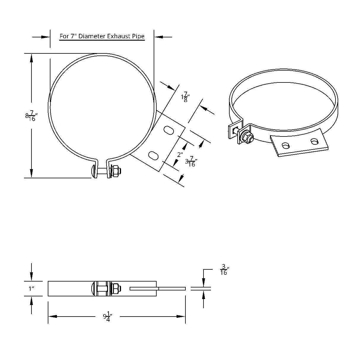 7" Exhaust Clamp For Peterbilt - Thumbnail 3