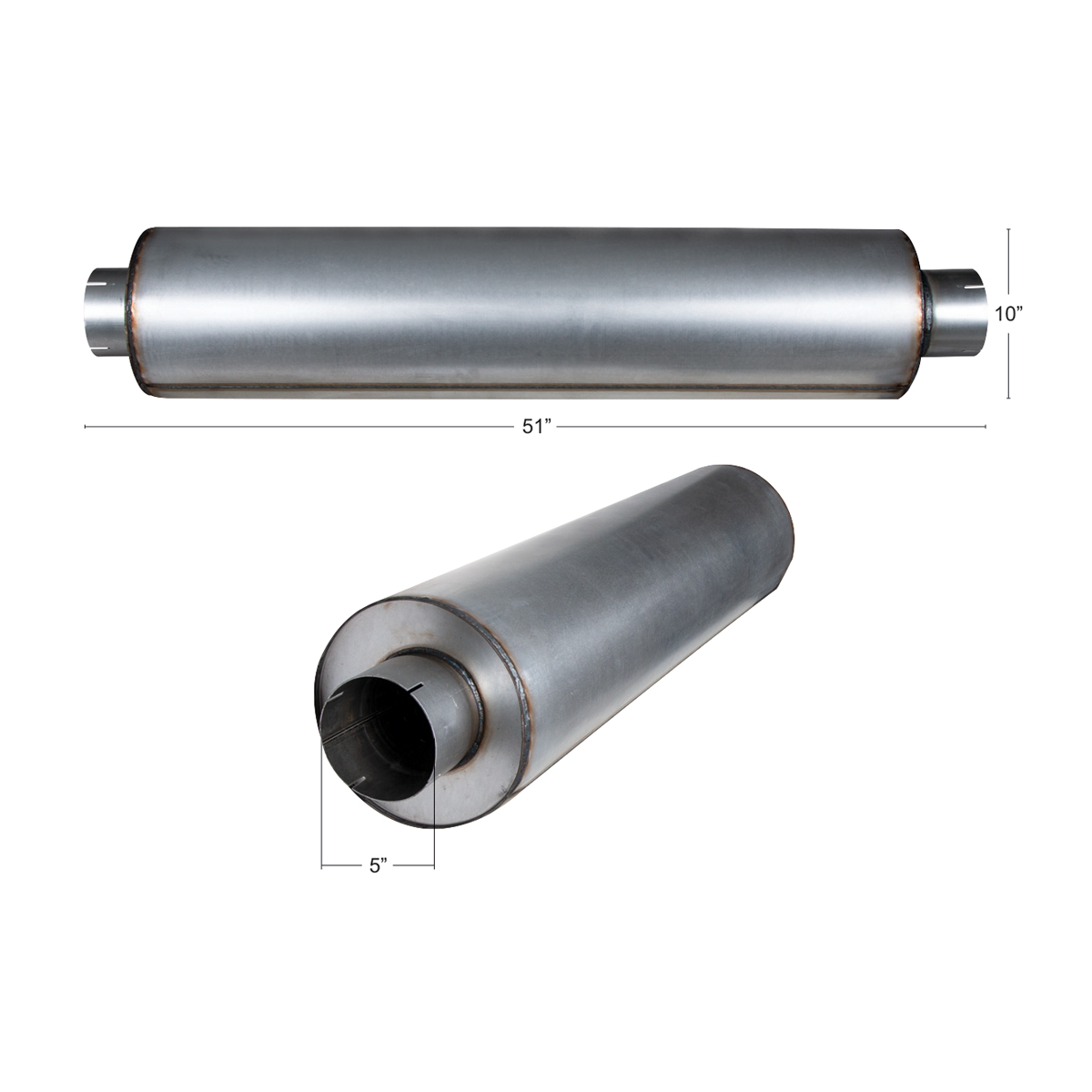 5" X 51" Exhaust Muffler - Thumbnail 4