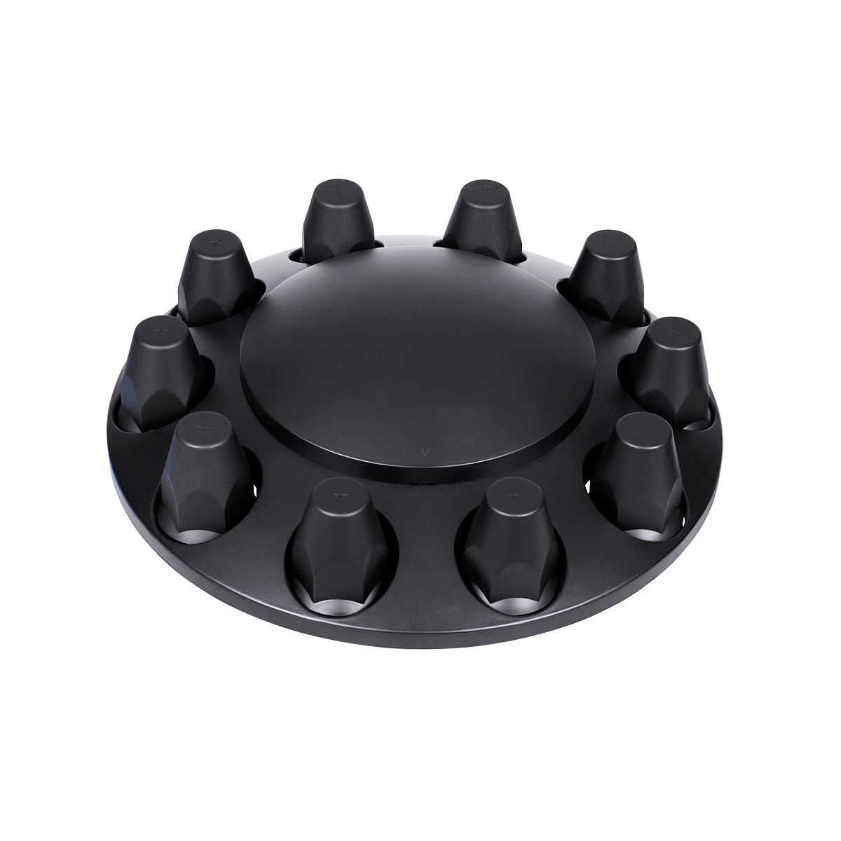 Dome Front Axle Cover With 33mm Standard Thread-On Nut Covers - Matte Black (Color Box)