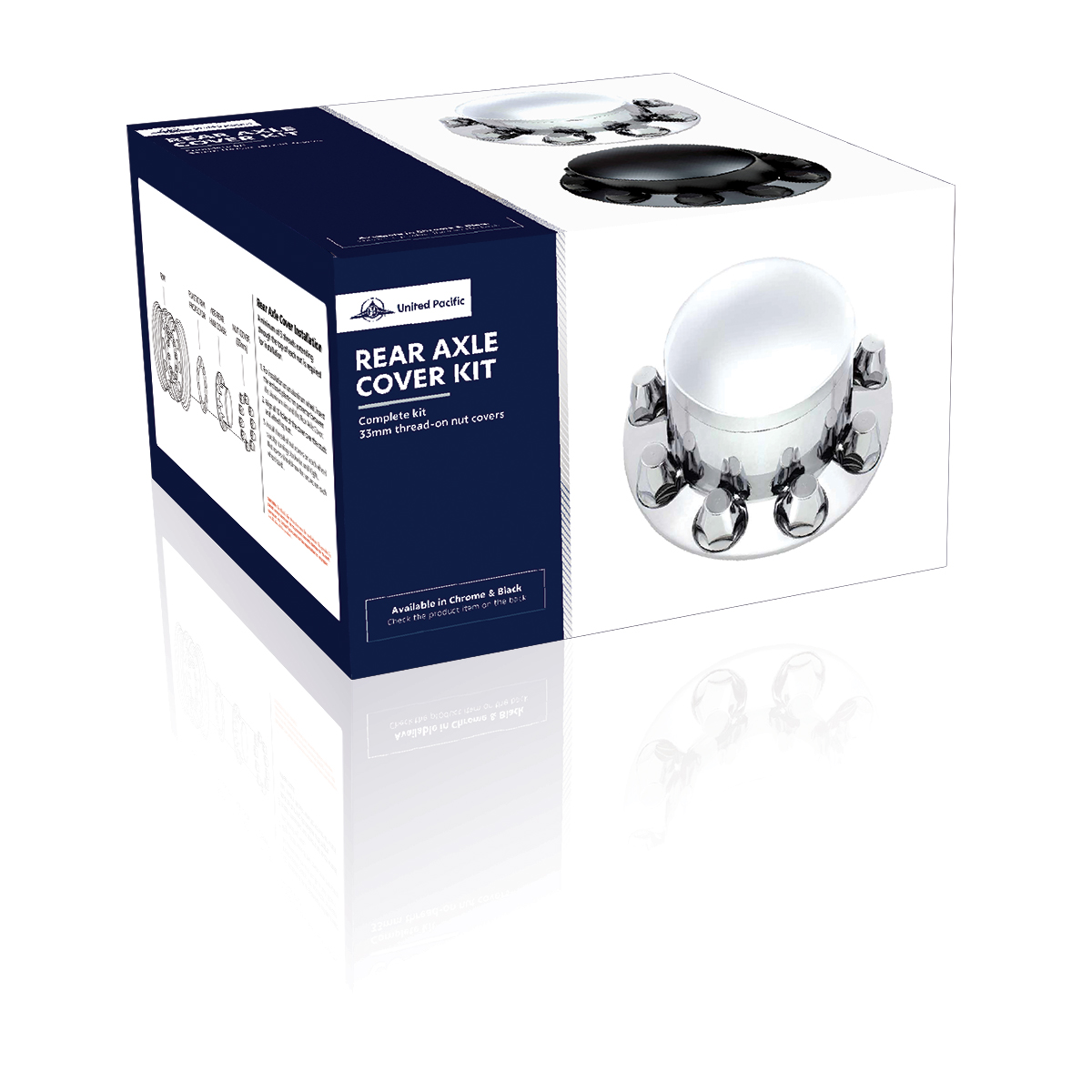 Dome Rear Axle Cover With 33mm Standard Thread-On Nut Covers - Matte Black - Thumbnail 5