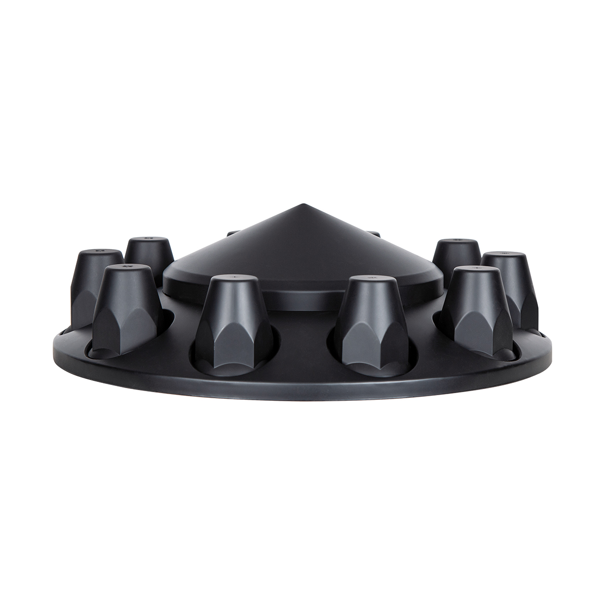 Pointed Front Axle Cover With 33mm Standard Thread-On Nut Covers - Matte Black - Thumbnail 3