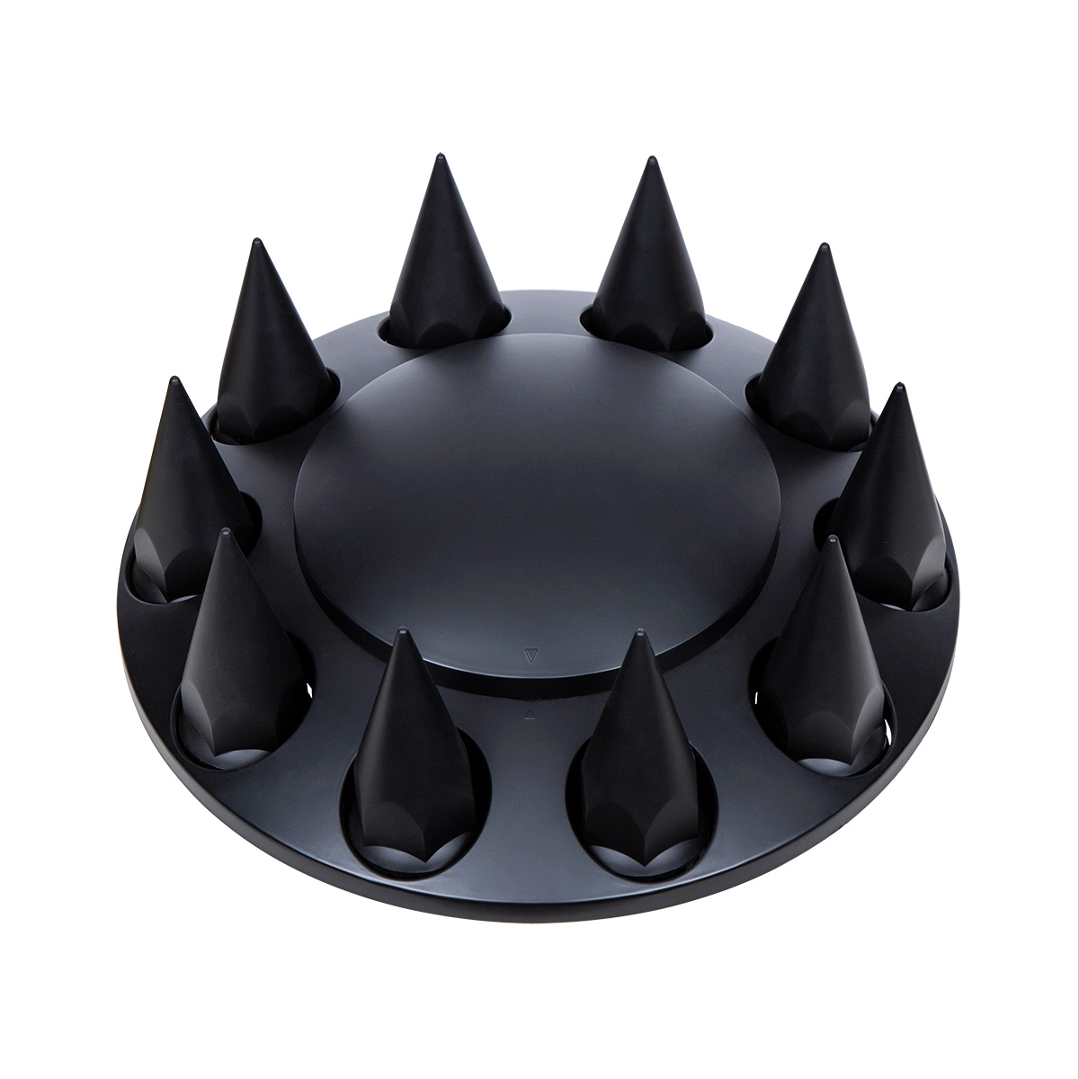 Dome Front Axle Cover With 33mm Spike Thread-On Nut Covers - Matte Black - Thumbnail 2