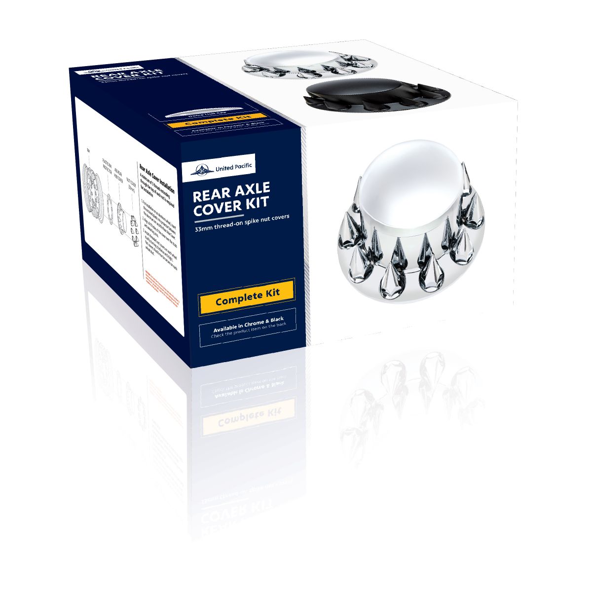 Dome Rear Axle Cover With 33mm Spike Thread-On Nut Covers - Matte Black - Thumbnail 5