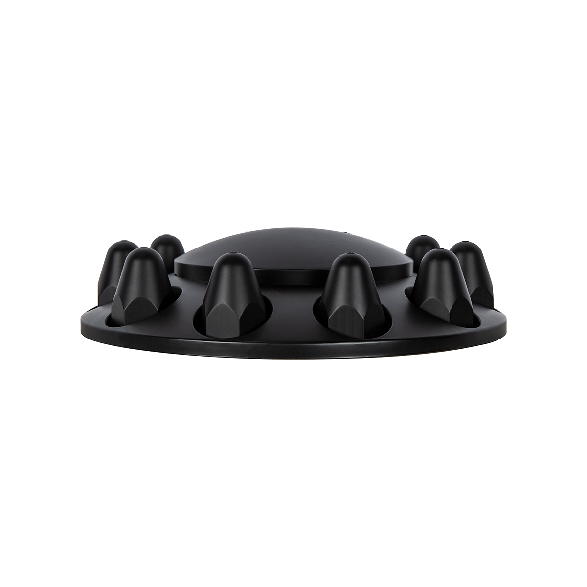 Dome Front Axle Cover With 1-1/2"  Push-On Nut Covers - Matte Black (Color Box) - Thumbnail 2
