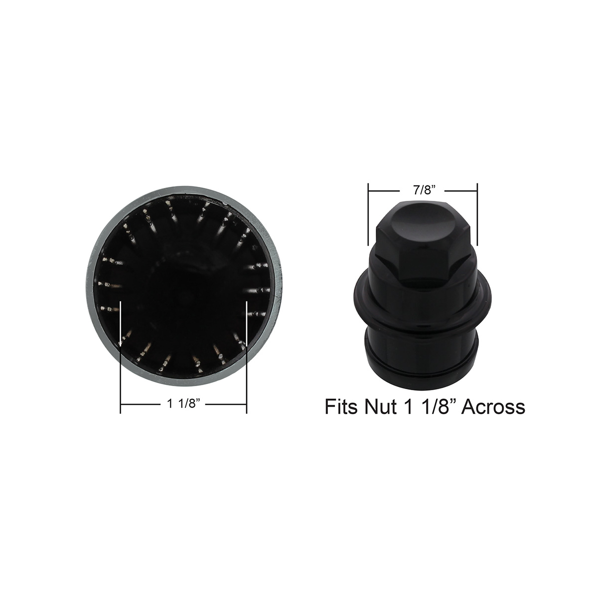 Chrome Spike Hubcap Nut Cover For 1999-2018 Chevy & GMC Full Size Truck - Push-on (Bulk) - Thumbnail 2