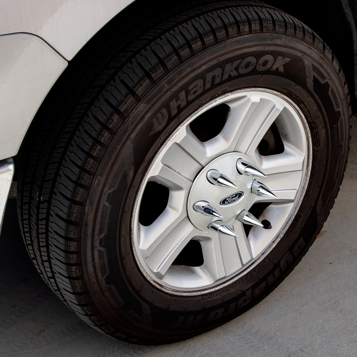 Chrome Spike Nut Cover For 2004-2014 Ford F-150 With OE Steel Wheel - Push-On (Bulk) - Thumbnail 8