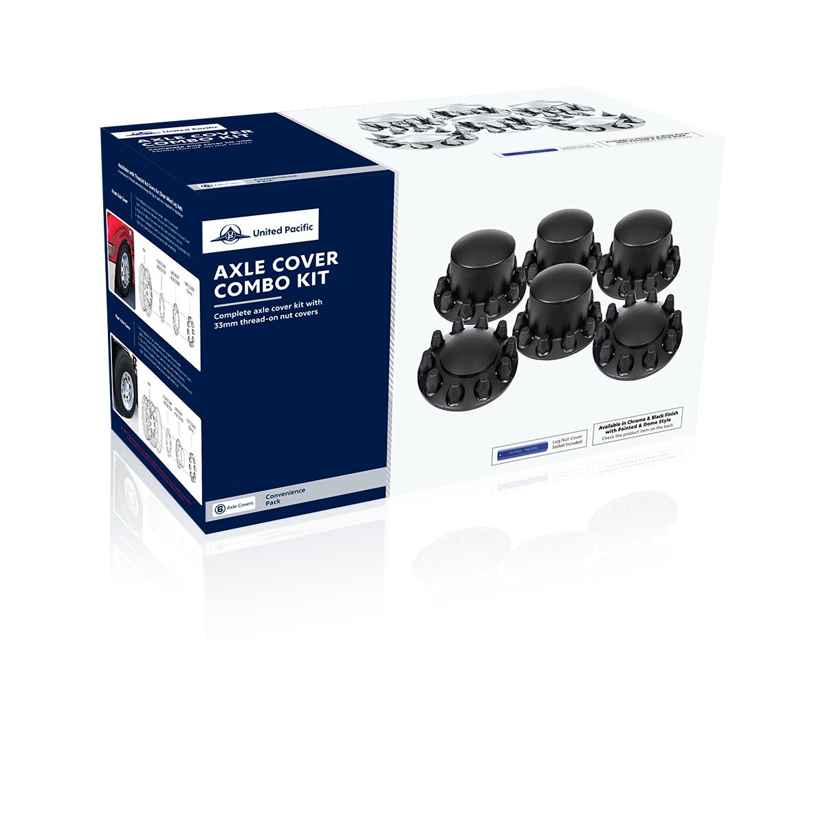 Pointed Axle Cover Combo Kit With 33mm Spike Thread-On Nut Covers & Nut Cover Tool - Matte Black - Thumbnail 7