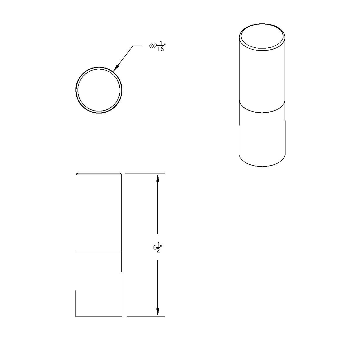 33mm X 6-1/2" Chrome Plastic Tall Cylinder Nut Cover - Thread-On (Bulk) - Thumbnail 6