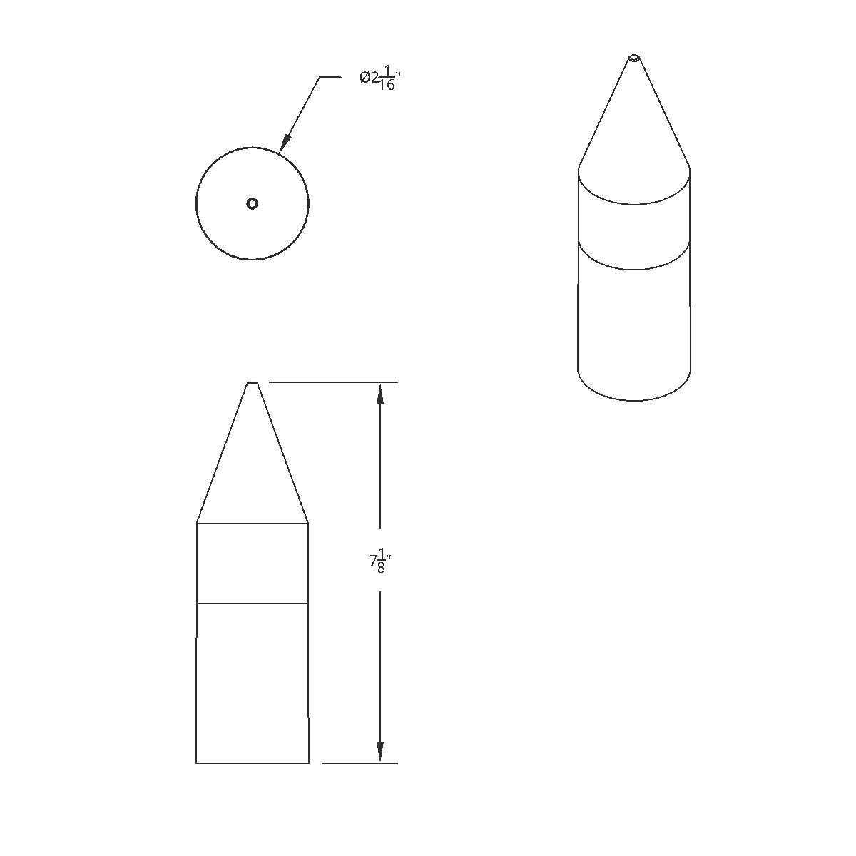 33mm X 7-1/8" Chrome Plastic Tall Spike Nut Cover - Thread-On (10 Pcs) - Thumbnail 8