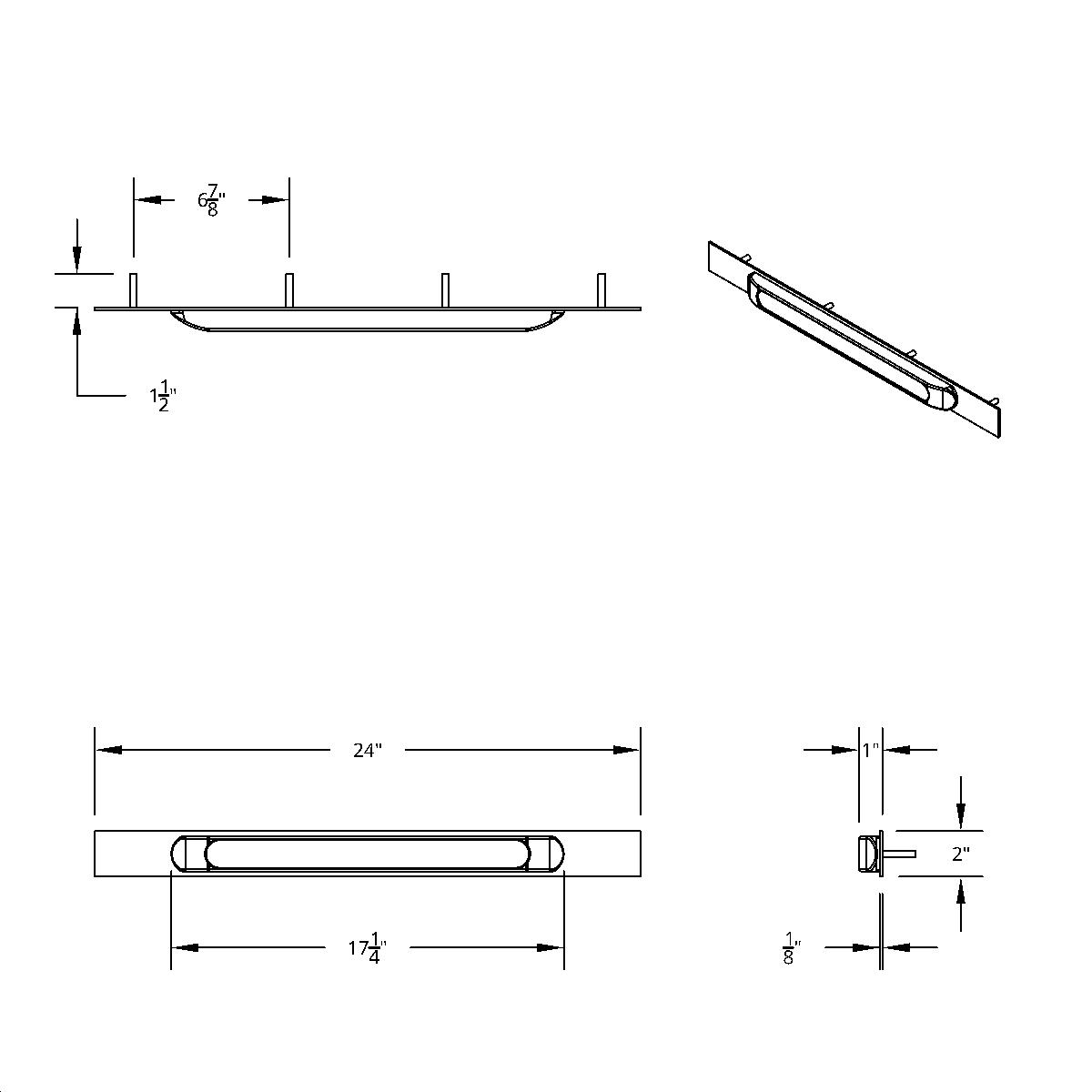 Chrome Top Mud Flap Plate With 11 LED 17" Light Bar & Bezel - Amber LED/Amber Lens (Each) - Thumbnail 2