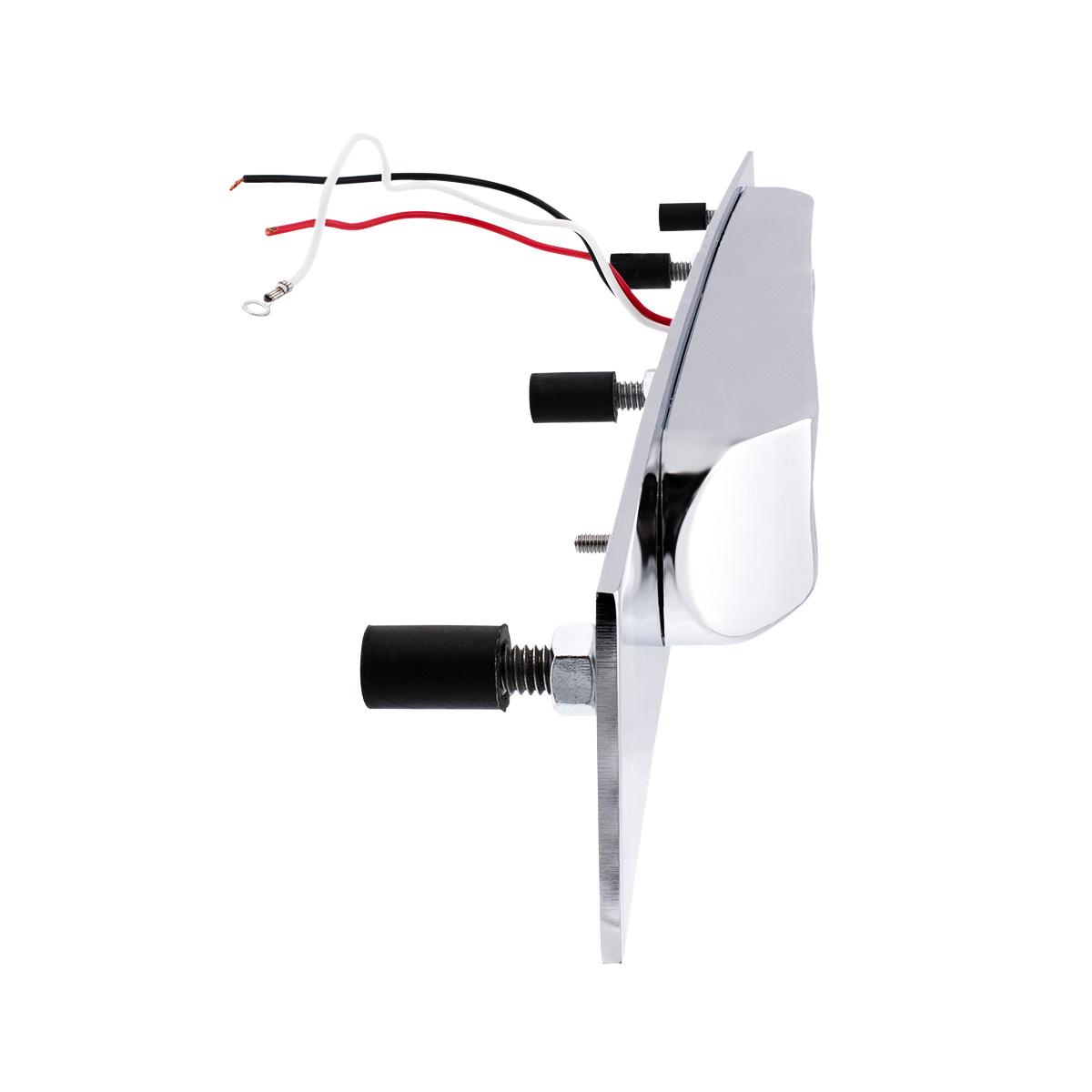 Chrome Top Mud Flap Plate With 11 LED 17" Light Bar & Bezel - Red LED/Red Lens (Each) - Thumbnail 5